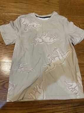 Garanimals Beige Tee with Light Pink Dinosaur Prints